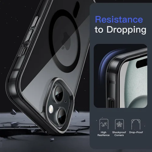 Vista 6 de JETech Funda magnética para iPhone 15, color negro