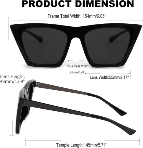 Vista 6 de FEISEDY Gafas de sol polarizadas de gran tamaño, ajuste sobre lentes de sol de moda, protección UV400, B2922, 65mm