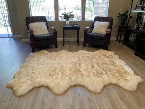 Vista 37 de LAMBZY Alfombra de pelo de oveja sintética, hipoalergénica, súper suave, sedosa para sala de estar, habitación de los niños, sofá