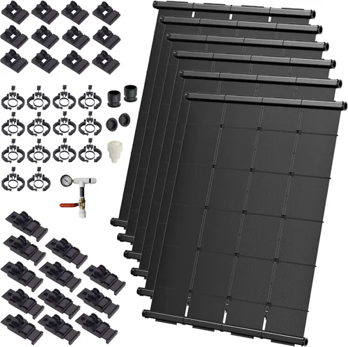 Vista 11 de Kit de bricolaje de calentador solar de piscina de grado industrial, sistema de montaje superior sin tirantes de viento alto y máxima resistencia a
