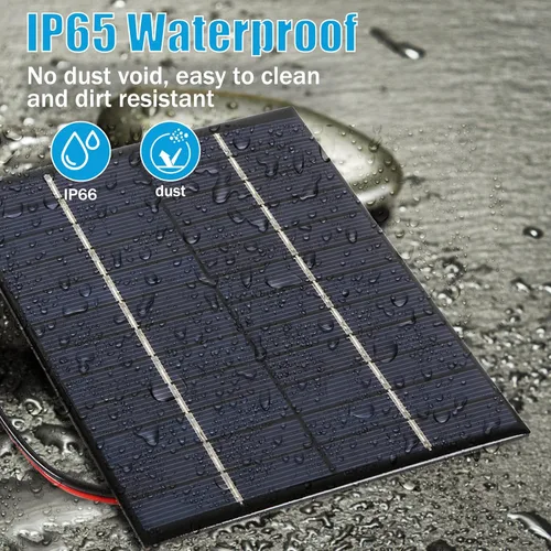 Vista 5 de 2pcs Panel Solar 2W 12V DIY Batería Cargador Solar Tablero + Clip Tigre Negro X 2