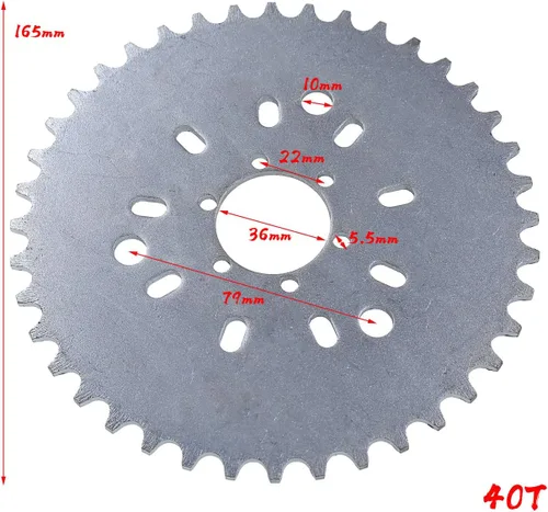Vista 3 de Adaptador de piñón 40T apto para cadena 415 49cc 50cc 66cc 80cc 2 tiempos bicicleta motorizada