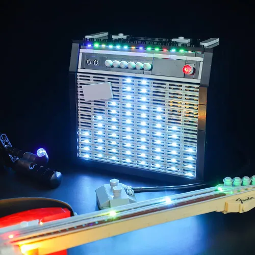 Vista 9 de Kyglaring Kit de iluminación LED compatible con Lego Ideas 21329 Fender Stratocaster Guitar Kit de construcción - Solo kit de luz LED y sin juego