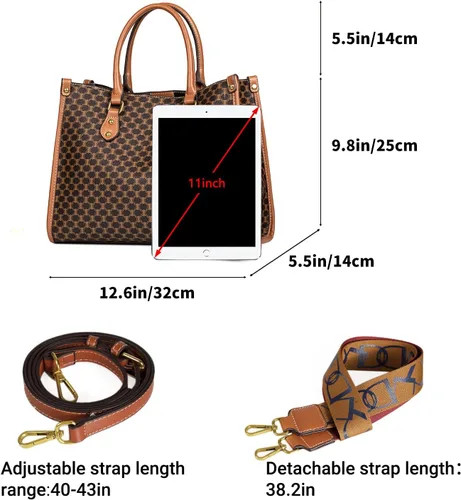 Vista 3 de IBFUN Women Satchel Handbag Purse Ladies Leather Vintage Top Handle Tote Handbag