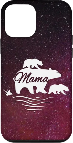 Vista 16 de Mama Bear with 2 Cubs Space Stars Galaxy Mama Bear Case for iPhone 17