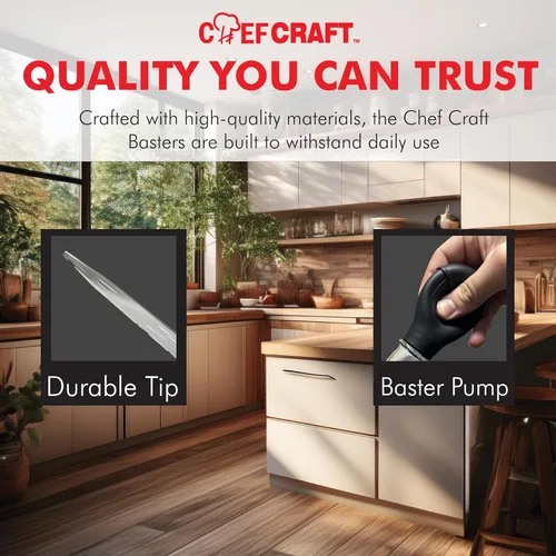 Vista 7 de Chef Craft Baster clásico con tubo transparente, 11.5 pulgadas de largo, negro