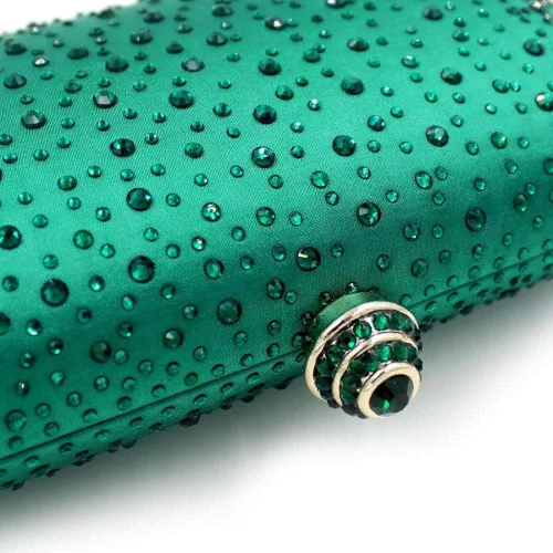 Vista 4 de Vistatroy Bolso de noche para mujer, con diamantes de imitación brillantes para boda, fiesta de noche, bolso de mano con cadena, bolso cruzado