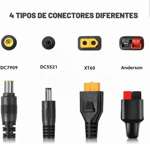 Vista 8 de Cable de carga de panel solar FlexSolar 6.6 pies 14AWG, conector solar a Anderson, DC5521, DC7909, adaptador XT60 para batería, estación de energía