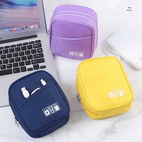Vista 2 de E-Tree Bolsa de almacenamiento para pequeños dispositivos electrónicos y accesorios, bolsa técnica, funda organizadora electrónica compatible