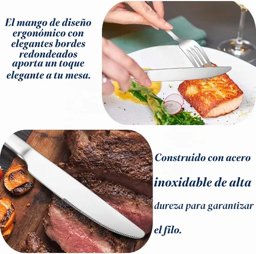 Vista 5 de Herogo Juego de cubiertos de acero inoxidable 18/10, 30 piezas para 6, modernos utensilios de cocina para el hogar, restaurante, boda, pulido