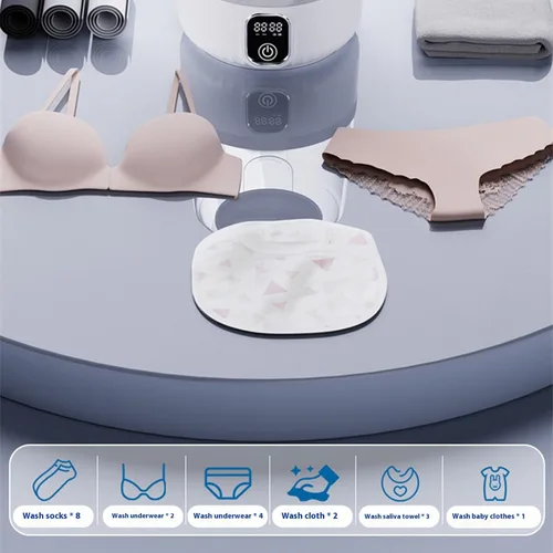 Vista 6 de Lavadora de mano recargable para viajes Uso doméstico 7000mAh Batería Ropa delicada Ropa de bebé Accesorios