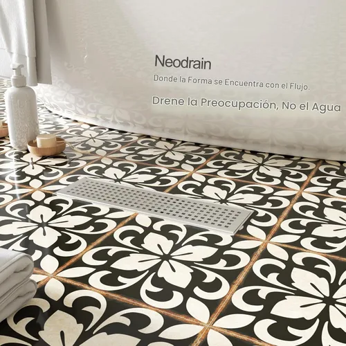 Vista 4 de Neodrain - Drenaje de ducha lineal de 12 pulgadas con rejilla removible, fabricante profesional de desagüe de suelo de ducha rectangular de acero