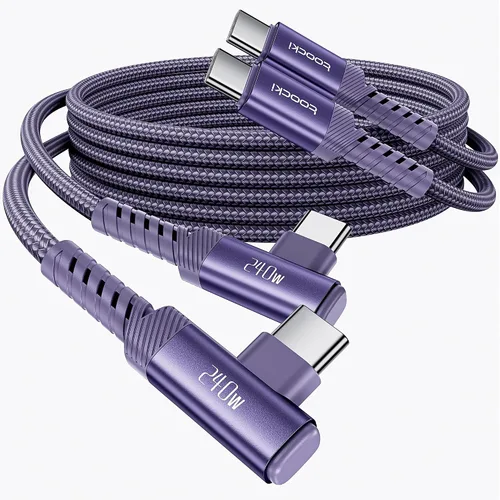 Vista 18 de Cable USB C [Paquete de 2, 1 mt] Carga rápida de 240 W tipo C, cable USB 2.0 trenzado de nylon para iPhone 17 16 15 Pro Plus Pro Max Air, iPad Pro