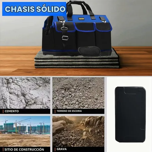 Vista 7 de FASTECH Bolsa de herramientas inferior de 20 pulgadas con boca ancha para almacenamiento de herramientas, portador y organizador, bolsa