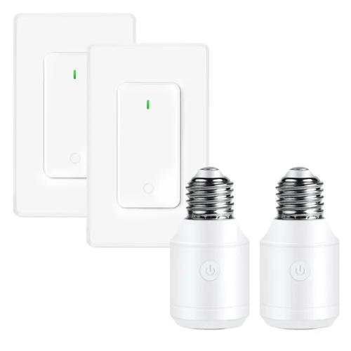Vista 35 de Toma de control remoto, interruptor de luz y enchufe remoto greencycle con interruptor de luz inalámbrico, rango de 500 pies, no necesita cableado
