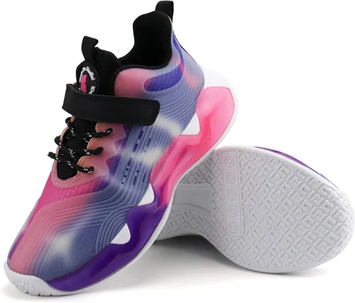 Vista 6 de brooman Zapatos de baloncesto para niños, tenis de caña baja para niñas, zapatos deportivos para la escuela