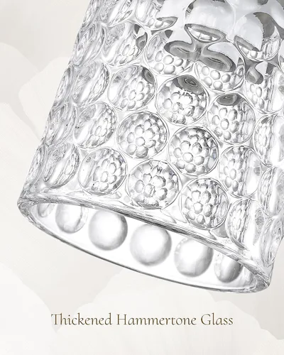 Vista 3 de FEMILA Lámpara Colgante Dorada, Accesorios de Iluminación Colgante de 4", Iluminación para Isla de Cocina, Vidrio Martilleado, Base E26, 4FY86MIL BG