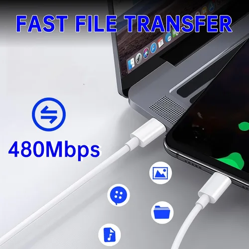 Vista 4 de Cable USB C a USB C de 60 W, paquete de 5 unidades a granel [5 x 3.3 pies] de carga rápida, cable tipo C compatible con teléfono 15/16 Pro/Max