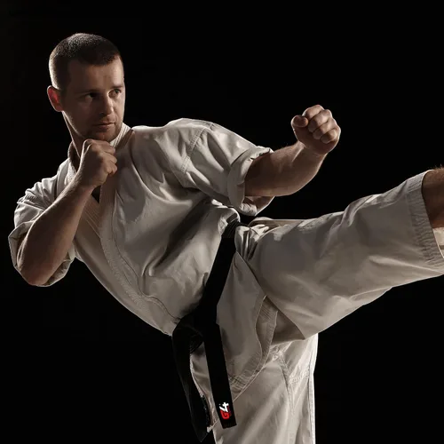 Vista 7 de Traje de Karate G4 GI Aikido Entrenamiento Adulto Estudiante Uniforme Conjunto Cinturón Libre Negro Blanco