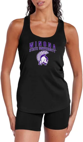 Vista 77 de Camiseta deportiva sin mangas oficial de NCAA Collegiate para mujer, con espalda cruzada, colección con logotipo primario