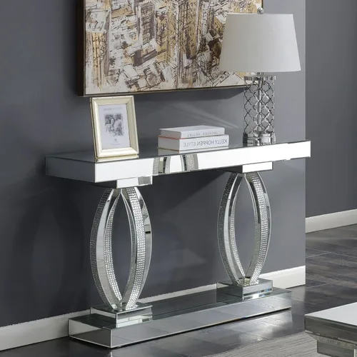Vista 2 de Coaster Home Furnishings - Amalia - Espejo y metal - Mesa consola con espejo de 47 pulgadas con base ovalada y mesa rectangular - pasillo, sala