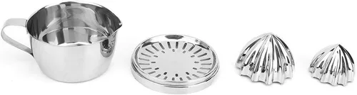 Vista 8 de Exprimidor manual de acero inoxidable Exprimidor de cítricos Exprimidor de limón naranja Herramienta de presión de mano con colador y recipiente