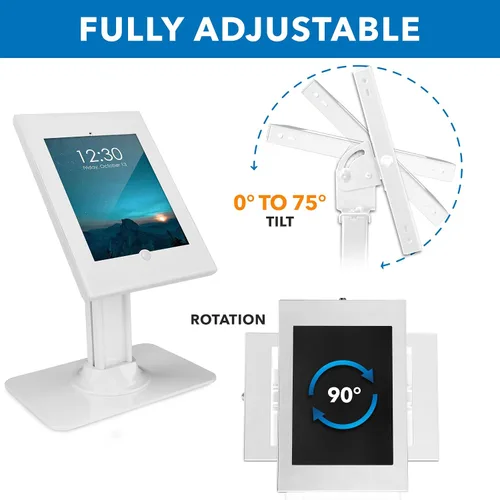 Vista 8 de Mount-It! Quiosco antirrobo para tableta, gabinete de tableta de encimera con bloqueo con base independiente, carcasa universal para iPads Gen 7, 8