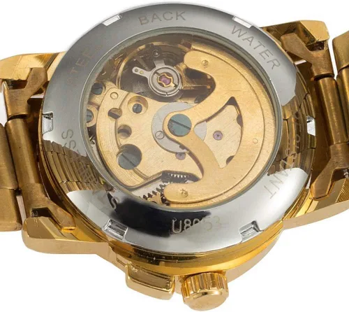 Vista 4 de Reginald Relojes para mujer, reloj de vestir casual a la moda, impermeable, con esfera de esqueleto de mariposa, reloj mecánico automático
