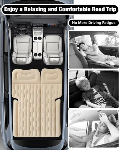 Vista 2 de BEBAS Car Air Mattress for SUV Truck Back Seat Camping Inflatable Bed Beige