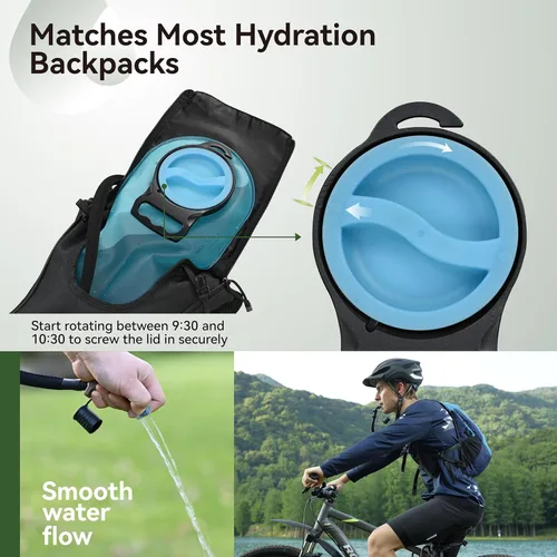 Vista 5 de MARCHWAY Bolsa de hidratación de TPU de 2L/2.5L/3L, bolsa de depósito de agua ultra duradera con tubo aislado para hidratación para ciclismo