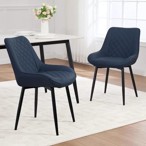 Vista 20 de Silla de Comedor, Sillas de Comedor Modernas con Cojines Gruesos, Sillas de Comedor y Cocina Tapizadas en Cuero Sintético con Patas Metálicas Marrón