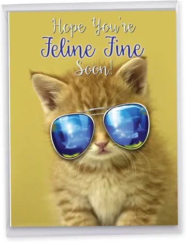 Vista 9 de The Best Card Company - Tarjeta de recuperación jumbo (8.5 x 11 pulgadas) - Felicitación Big Feel Better Soon - Balloon Babies J7045LGWG-US