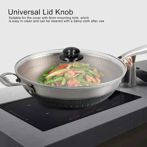 Vista 2 de 2 pomos para tapa de olla con tornillos, accesorio universal para mango de cubierta de sartén, cubierta de hervidor de cocina, perilla universal
