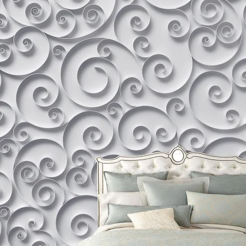 Vista 47 de NWT Calcomanía removible de pared/mural blanco pastel azul margarita, naturaleza, desierto, arte digital, arte moderno, decorativo, floral