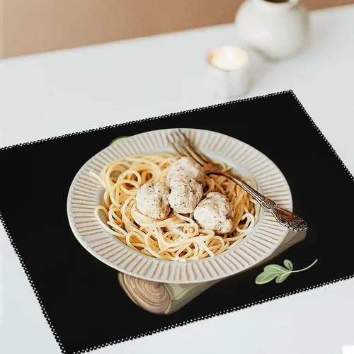 Vista 6 de Frog Playing Banjo On Log Placemats Set of 6 Resistant Table Mats Washable Place Mats for Dinner Party Table Decoration