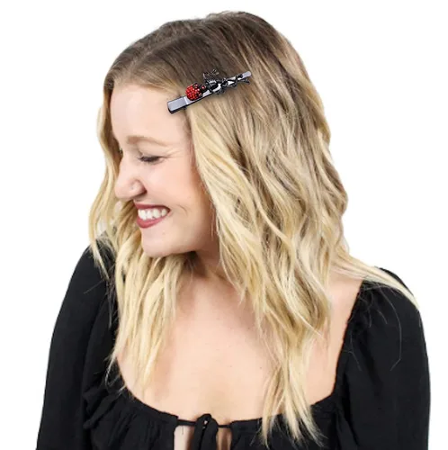 Vista 2 de 3 pares de pinzas para el cabello de Halloween, diseño gótico de araña, pico de pato para mujer, horquillas de esqueleto espeluznante, horquillas