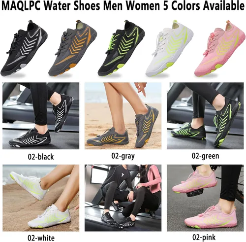Vista 7 de MAQLPC Zapatos de agua para hombres y mujeres, zapatos acuáticos de secado rápido, para hombres y mujeres, zapatos de natación para senderismo