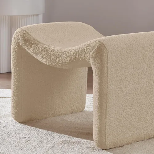 Vista 6 de VANOMi Reposapiés Otomano Grande, Taburete Multifuncional Moderno, Reposapiés Extra para Sofá, Asiento Adicional para Sala de Estar, Entrada, Camello