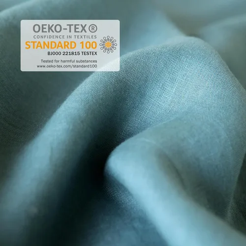 Vista 4 de XZ XIFA Funda de edredón de lino azul tamaño Queen, 100% lino francés lavado con cierre de cremallera, refrescante para personas que duermen
