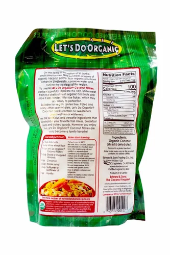 Vista 4 de Let's Do Organic Copos de coco sin azúcar – Copos de coco orgánicos sin azúcar, copos de coco orgánicos, coco orgánico en hojuelas – 7 onzas