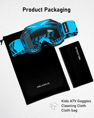 Vista 7 de BELINOUS - Gafas de protección para niños para ATV, moto de cross, motocicleta, motocross MX, gafas de moto de cross para jóvenes para niños de 3 a