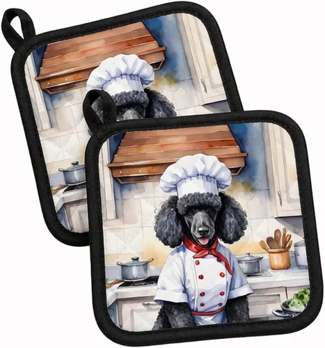Vista 135 de Caroline's Treasures Coton de Tulear El Chef Par de Agarraderas de Ollas de Cocina Resistentes al Calor Juegos de Agarraderas de Ollas Almohadillas