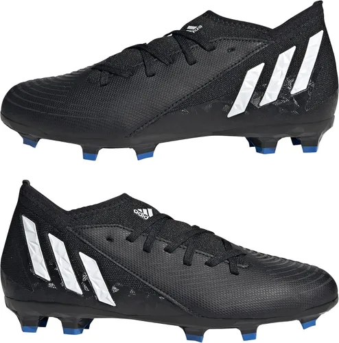 Vista 7 de adidas Tenis unisex Edge3 para terreno firme Core Negro-blanco-rojo vivo