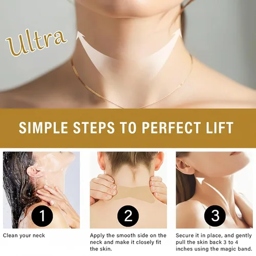 Vista 8 de Neck Tape Lifting Invisible, 20PCS Neck Lift Tape, Reusable Invisible Neck Tapes for Sagging Skin, V Line Necks Lifting Patches to Necks Lines and