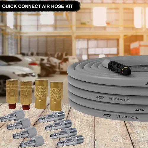 Vista 4 de JACO FlexFlow - Kit de inflado de neumáticos (JSP-3000) con medidor de inflador digital FlowPro 2.0 (200 PSI), manguera de compresor de aire Flexpro
