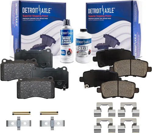 Vista 125 de Detroit Axle - Kit de freno delantero para Dodge Ram 1500 Durango Dakota Chrysler Aspen Dakota Driver Side Disco Freno Pinza de freno de cerámica