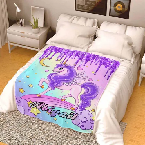 Vista 6 de MyPupSocks Manta Decorativa Personalizada con Nombre Personalizado Mantas para Niña Hija Nieta Manta Bonita (7 Tamaños)