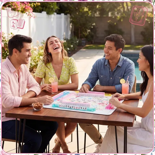Vista 6 de Juego completo de 179 piezas de azulejos Mahjong americanos