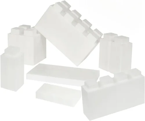 Vista 44 de EverBlock Paquete modular de plástico de tamaño natural de 3 x 3 pulgadas Bloques de construcción gigantes Fácil de conectar y reutilizar Uso