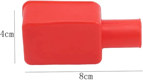 Vista 4 de Cubierta aislante de terminales de batería negra y roja, protector negativo positivo, poste superior, cubierta de terminal aislante, accesorios